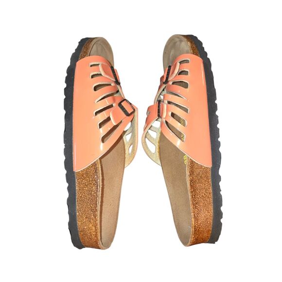 Birkenstock Granada Blush Pink Patent Birko-Flor Slide Sandals Sz EU 38/US W7/M5 - Picture 8 of 12